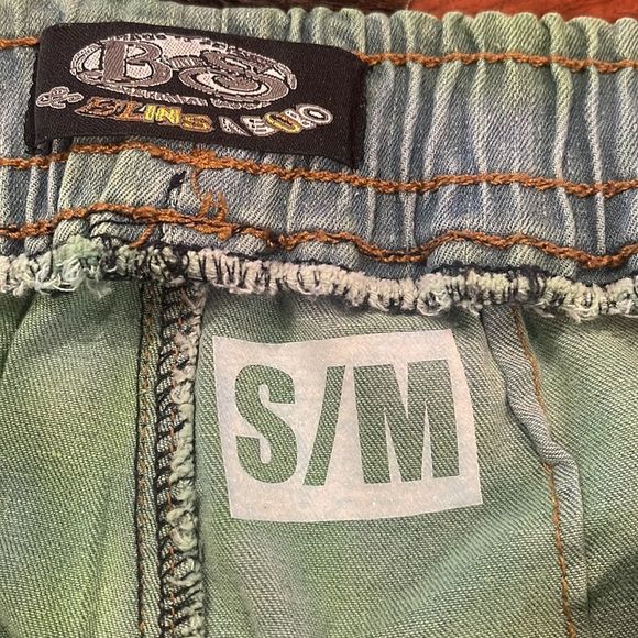 Bling Agogo Tye Died Wide Bottom Jeans, Size S/M - Picture 6 of 12